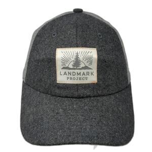 The Landmark Project Baseball Cap Gray One Size Wool Blend Leather Slideback Hat